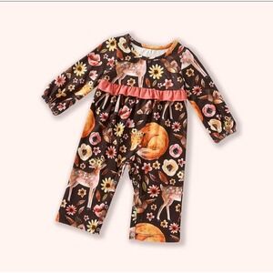 6-9 Mos Pete And Lucy Wildflower Woodlands Girls Romper NWT